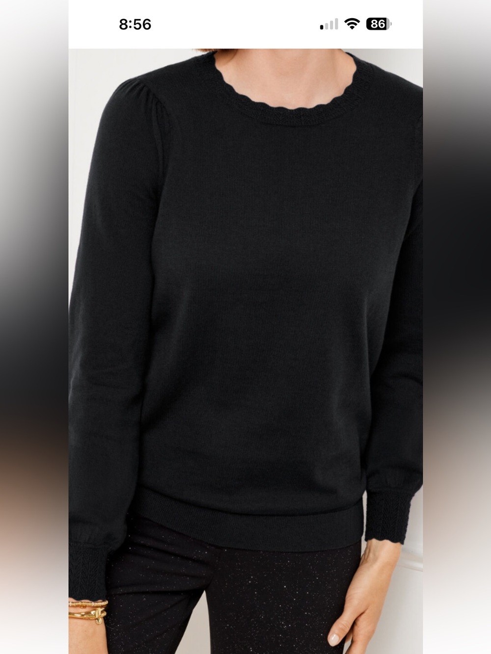 Talbots SCALLOP TRIM PULLOVER SWEATER